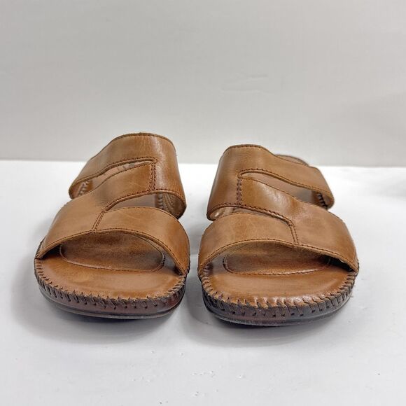 Dr. Scholl's Shoes Womens 7.5 Brown San Remo Leather Slide Sandals Wedge - Picture 9 of 12